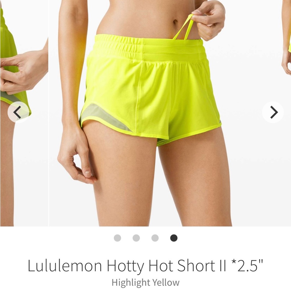 Lululemon Hotty Hot Short II *2.5"' - size 10 - Highlight Yellow